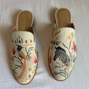 Johnny Was Cream Artistic Mules
